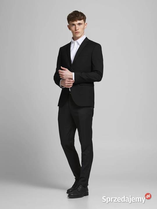 54 JACKJONES Garnitur super slim czarny Szczerbice sprzedam