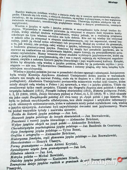 Encyklopedia wiedzy o języki polskim księgarnie Antykwariat