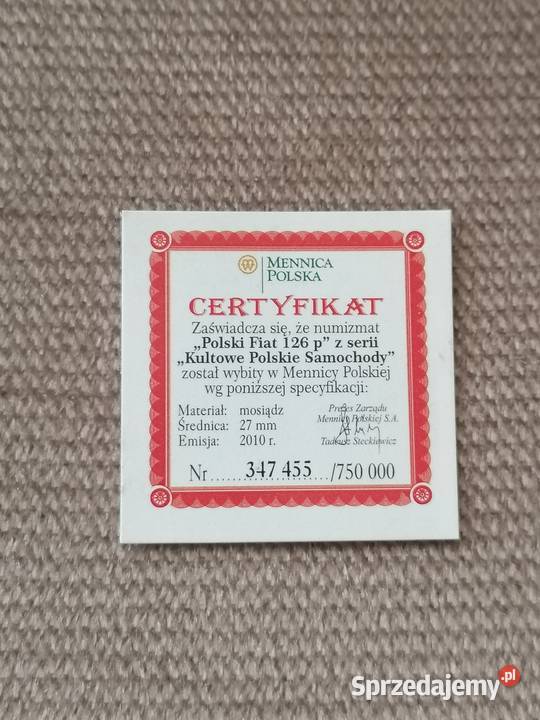 moneta okolicznościowa Polski Fiat 126 p Wrocław