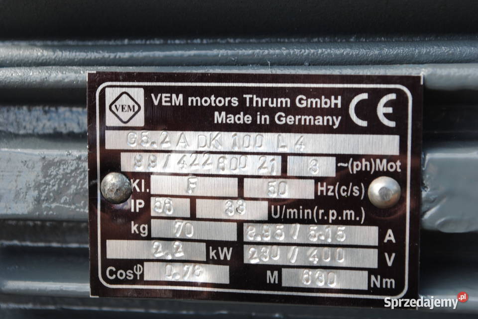 Motoreduktor 22kw 33obrmin KEB Kargowa