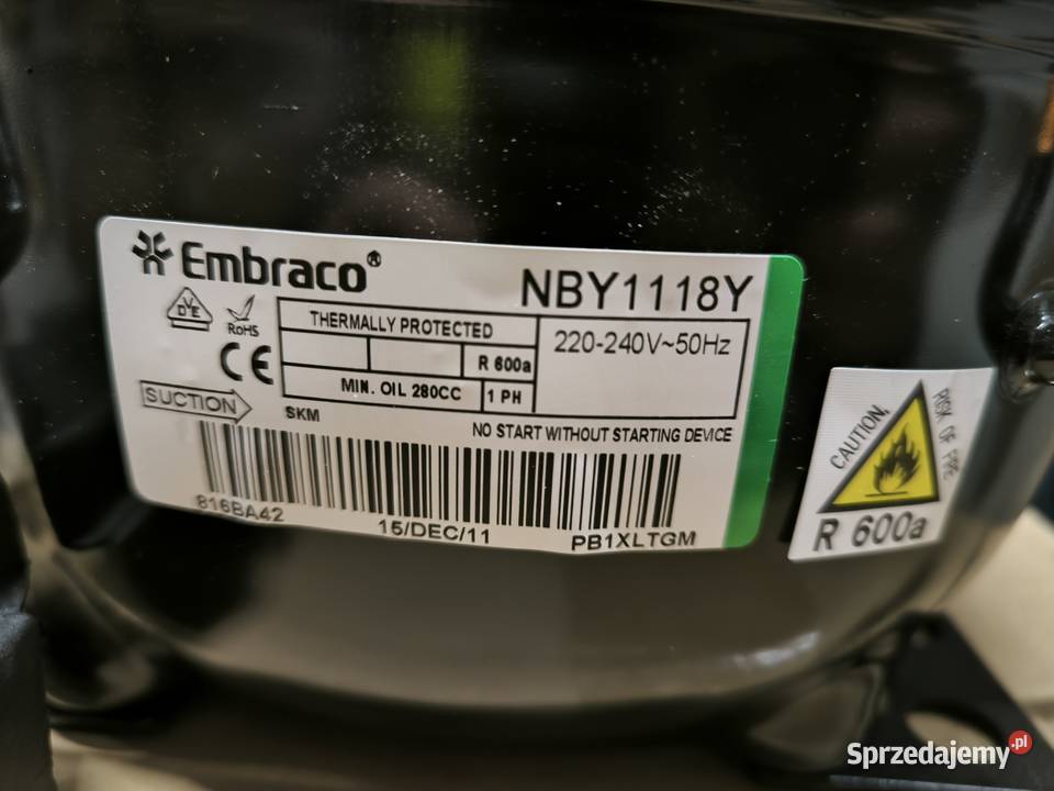 Sprzedam nową sprężarkę Embraco model NBY 1118Y Warszawa sprzedam