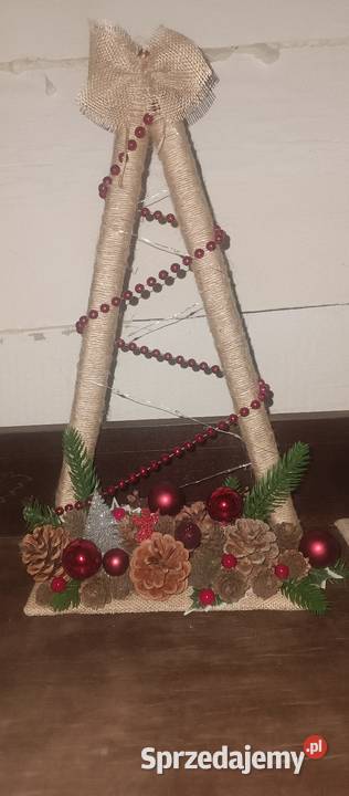 Choinki ze sznurka jutowego handmade Lublin