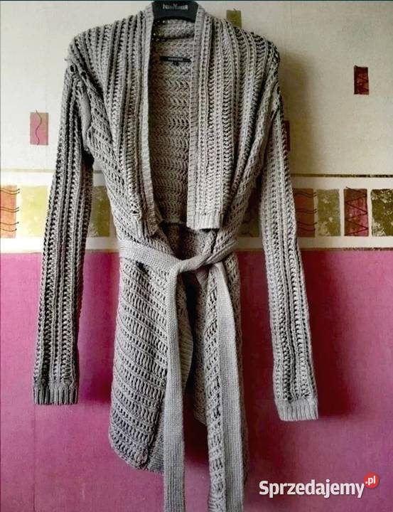 RESERVED sweter Narzutka Beż Wiązany Z paskiem wielkopolskie Leszno