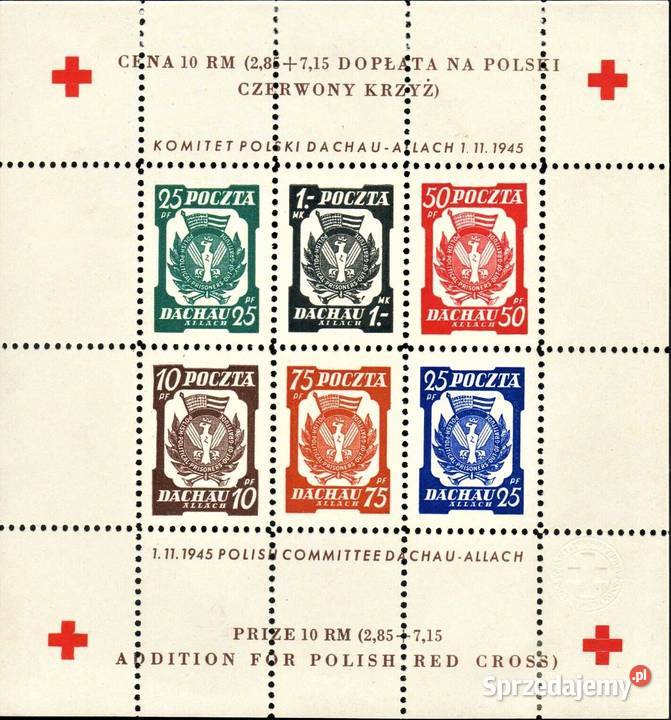 DACHAU 1945bloczek WYSYŁKA Człuchów sprzedam
