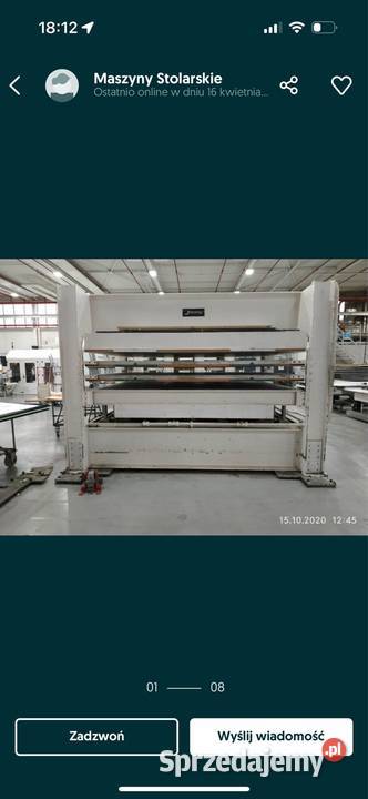 prasa hydrauliczna 3000mmx2100mm do fornirowania Laryszów