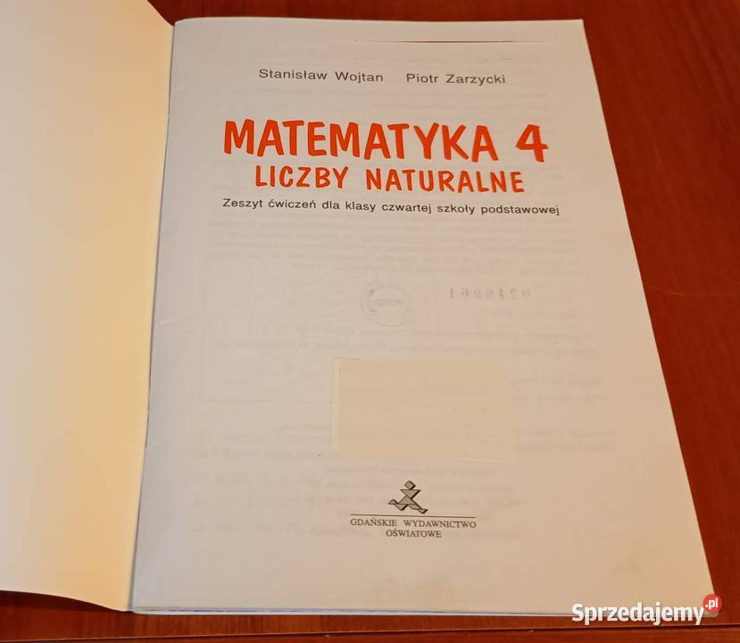 Matematyka 4 Liczby naturalne zeszyt Wojtan Gdańsk