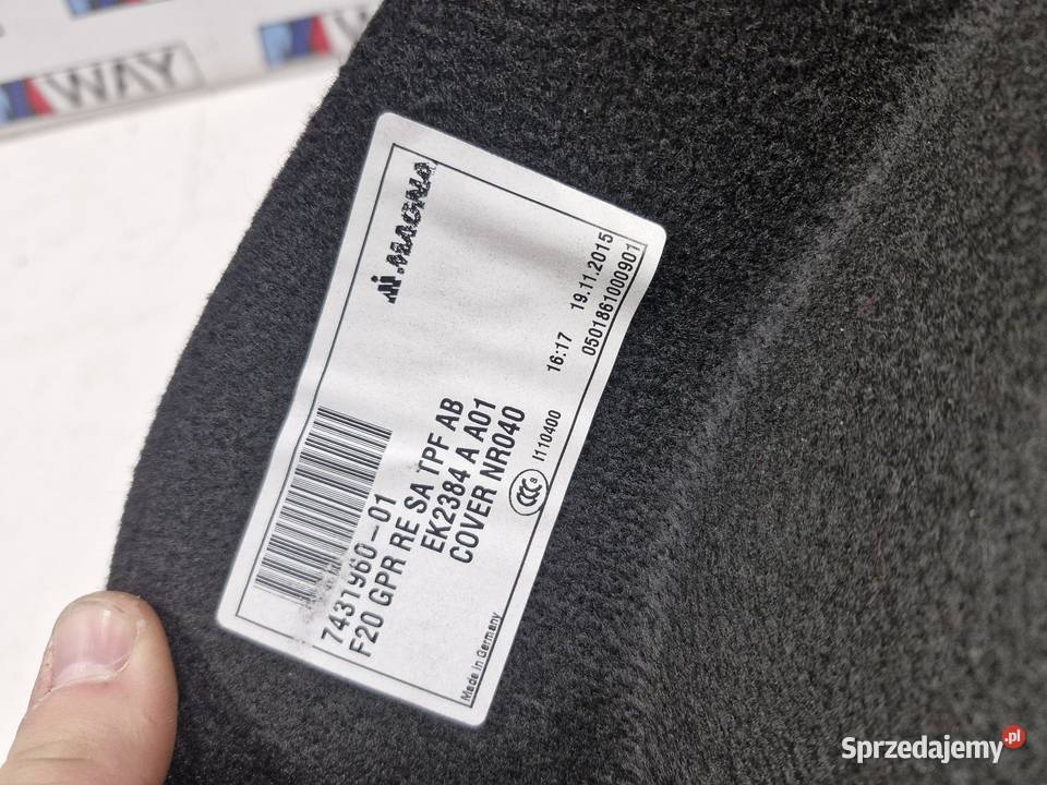 BMW F20 F21 BOCZEK TAPICERKA BAGAŻNIKA PRAWA sprzedam