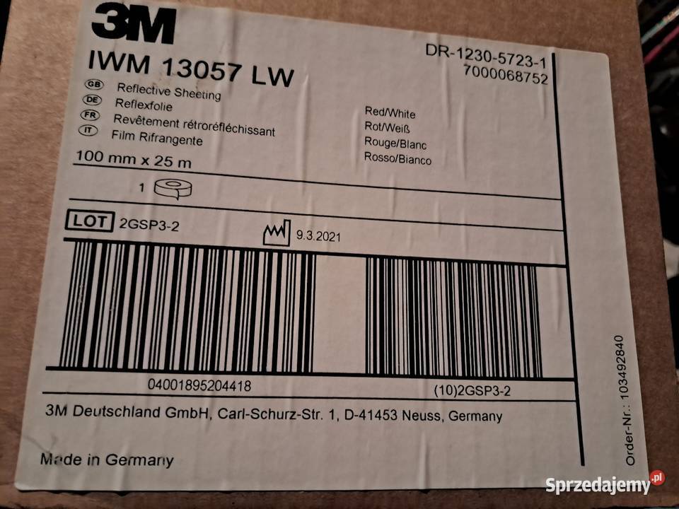 Tasma ostrzegawcza samoprzylepna 3M dolnośląskie Kąty Wrocławskie sprzedam