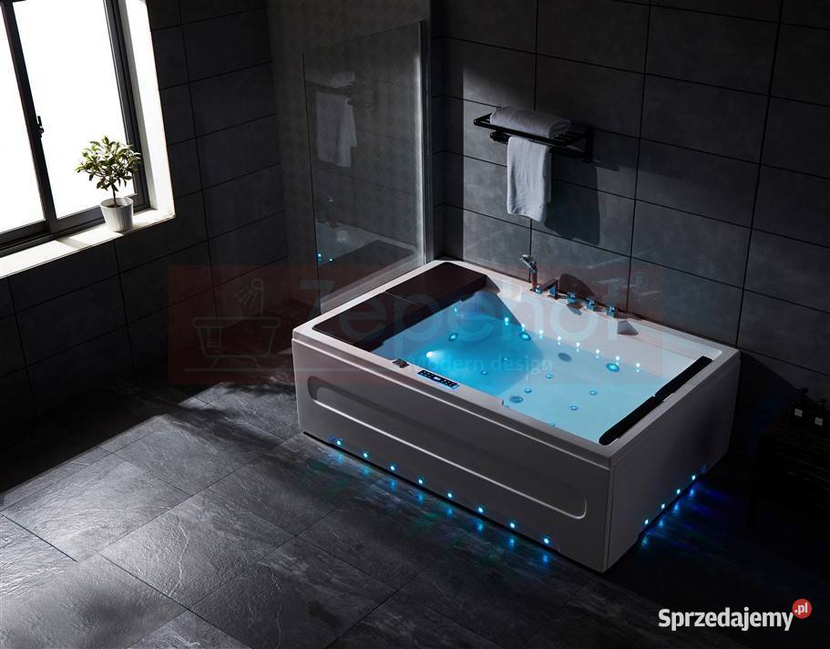 Wanna z hydromasażem LS5730 PRAWA prostokątna Grabówka