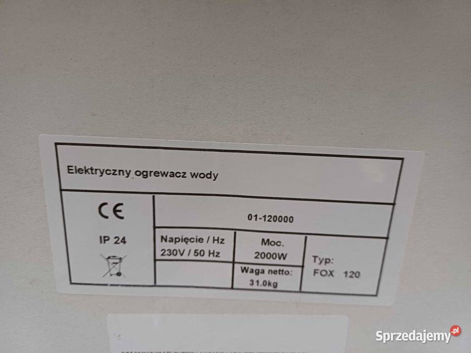 Sprzedam podgrzewacz firmy fox 120l Komorna