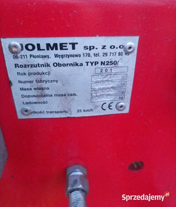 Rozrzutnik obornika N250 Jolmet 8t Rozrzutniki obornika wielkopolskie
