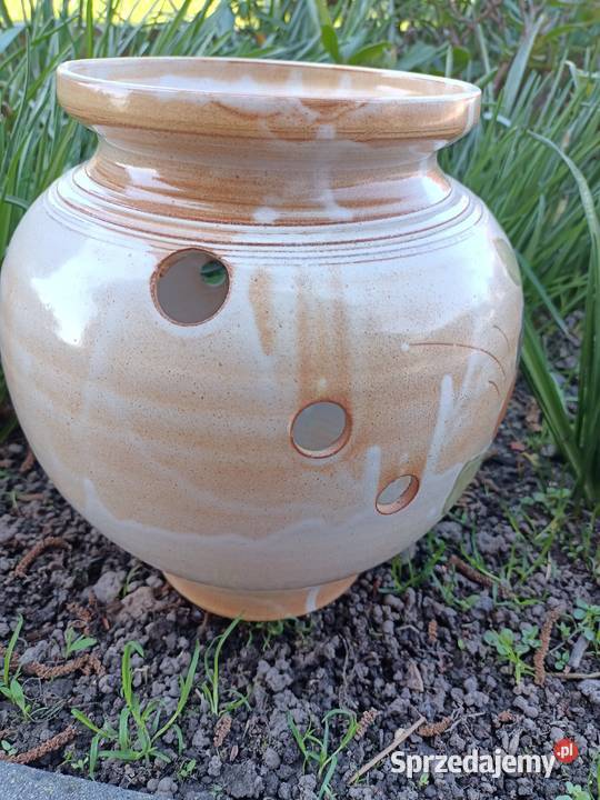 Wazon duży pękaty ikebana Poterie France letnie Zamość