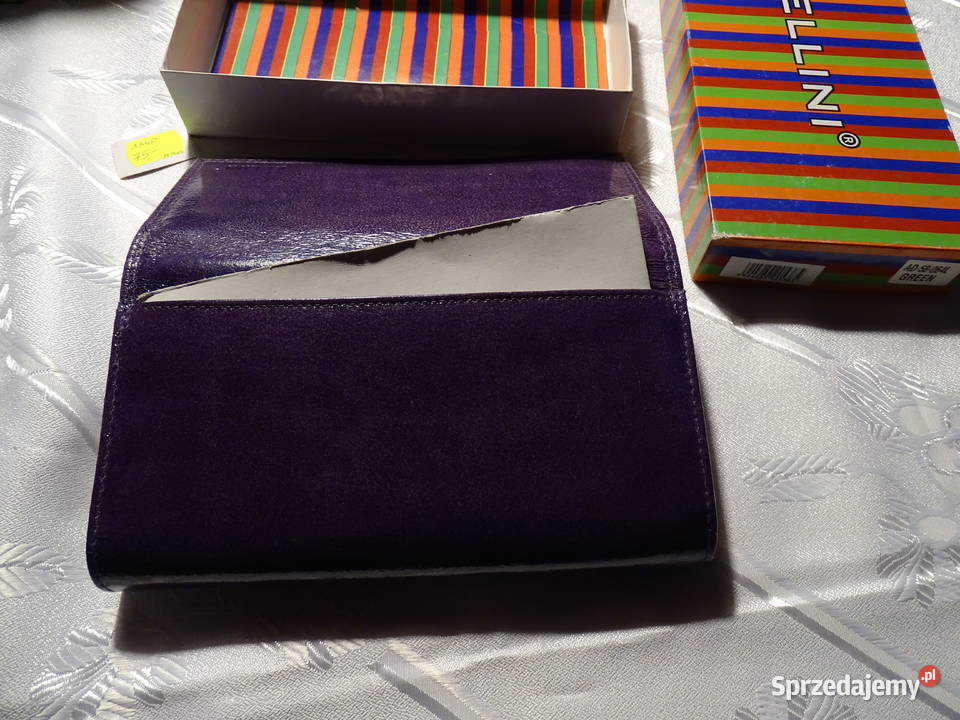 Skórzany lakierowany portfel firmy ELLINI Dla kobiet Różan