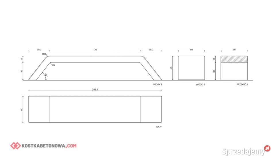 Siedzisko Ławka Betonowa Trapez Wrocław