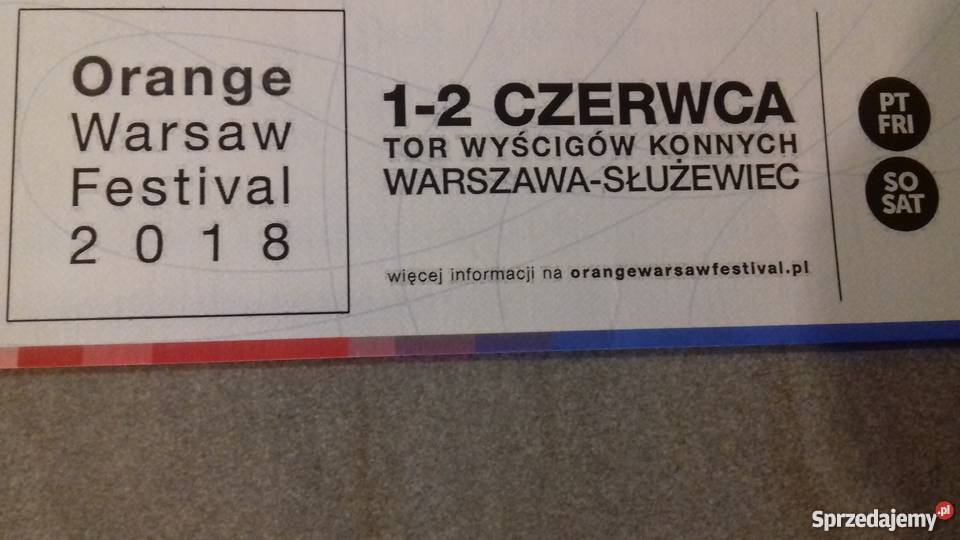 1 karnet na 2 dni Orange Warsaw Festival OWF Warszawa