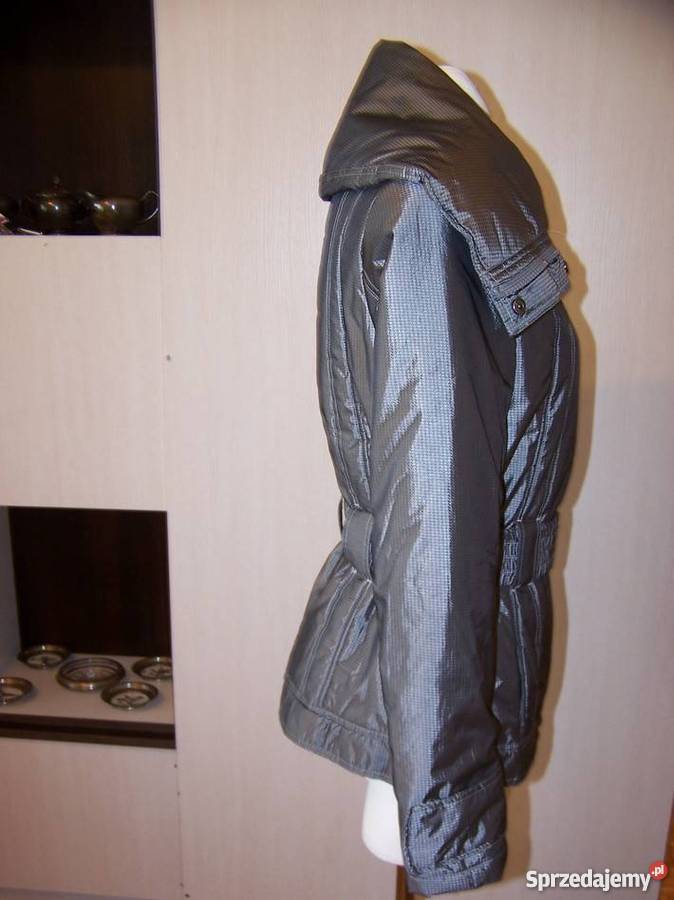 Kurtka Szara Pepitka Nieprzemakalna Stylowa M Łomża