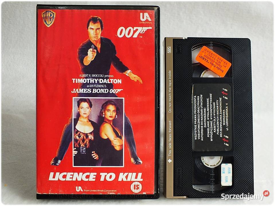 Kaseta VHS Film James Bond 007 Licencja na sensacyjny lubuskie Żary sprzedam