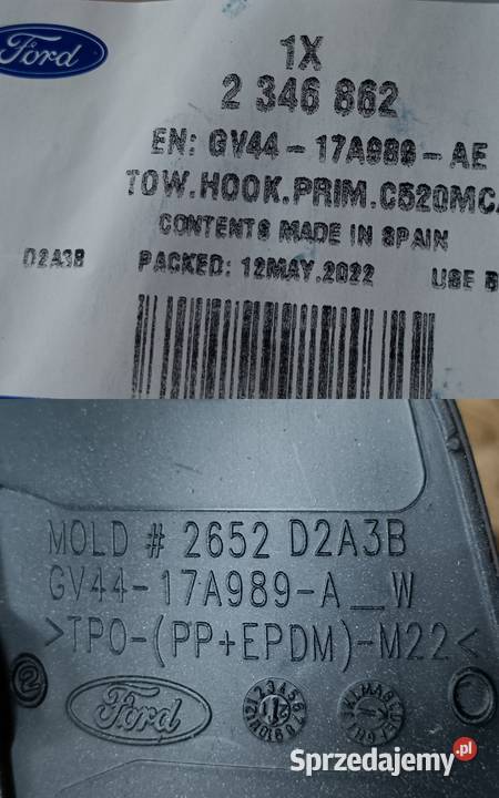 FORD KUGA 16 ZAŚLEPKA HAKA HOLOWNICZEGO PRZÓD Pleszew sprzedam