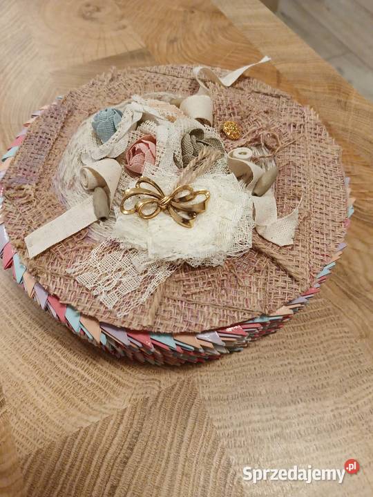 szkatułka origami modułowe rekodzieło Bolesławiec