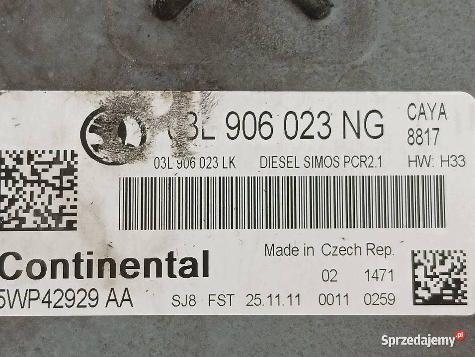 STEROWNIK SILNIKA 03L906023NG 5WP42929AA 16 TDI sprzedam