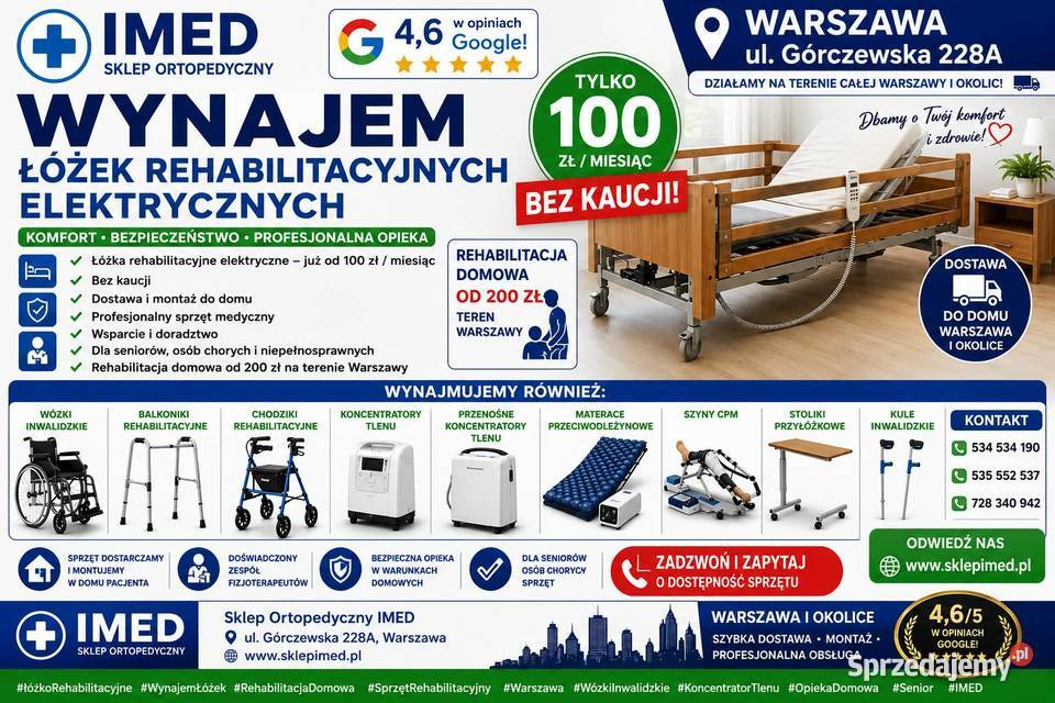 PRZENOŚNY KONCENTRATOR TLENU WYNAJEM WARSZAWA