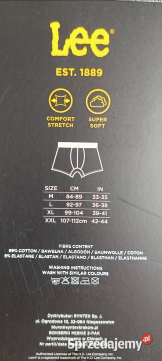 LEE bokserki męskie 2pak rozmiar XL 99104 95 warmińsko-mazurskie