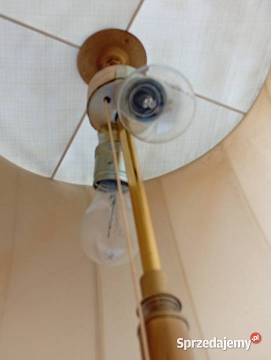 Mosiężna lampa podłogowa z abażurem 328