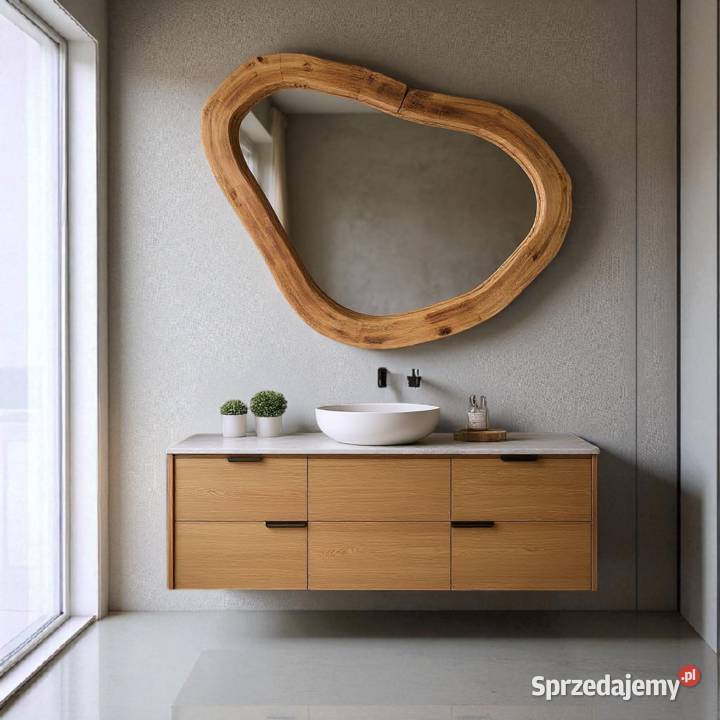 niebanalne lustro do łazienki w drewnianej ramie Rzeszów
