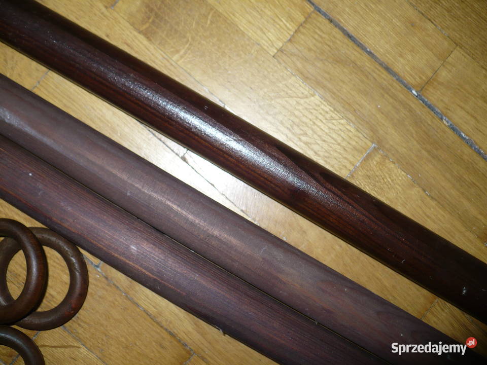 Karnisz drewniany 180 m podwójny brązowy Dom i Ogród Poznań sprzedam
