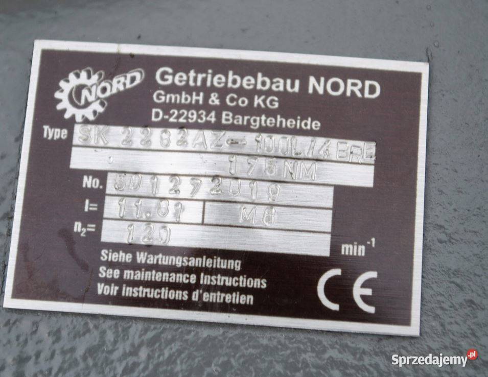Motoreduktor 22kw 120obrmin z hamulcem Firmy Kargowa