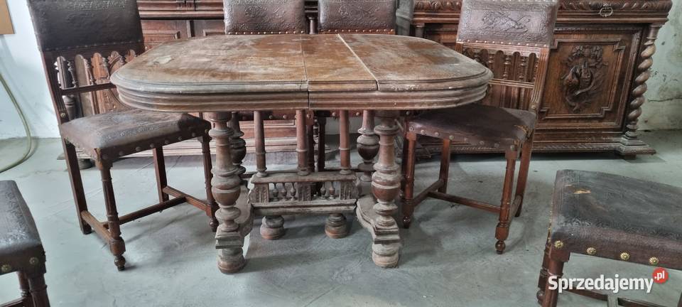 Zestaw mebli 2 kredensy francuskie stół z Słupca