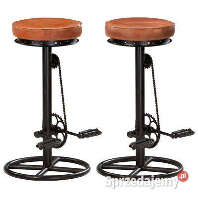 vidaXL Stołki barowe 2 czarnobrązowe naturalna