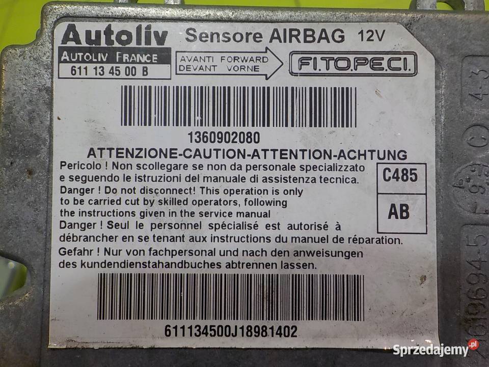 PEUGEOT BIPPER 14 B 09r VAN modul sensor AIRBAG mazowieckie Suków sprzedam
