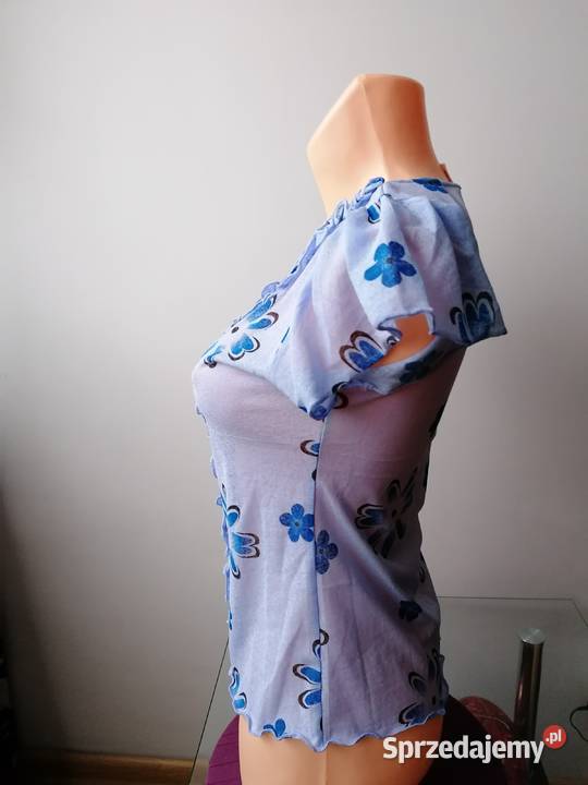 NOWA BŁĘKITNA BLUZKA Z SIATECZKI RXL Łódź