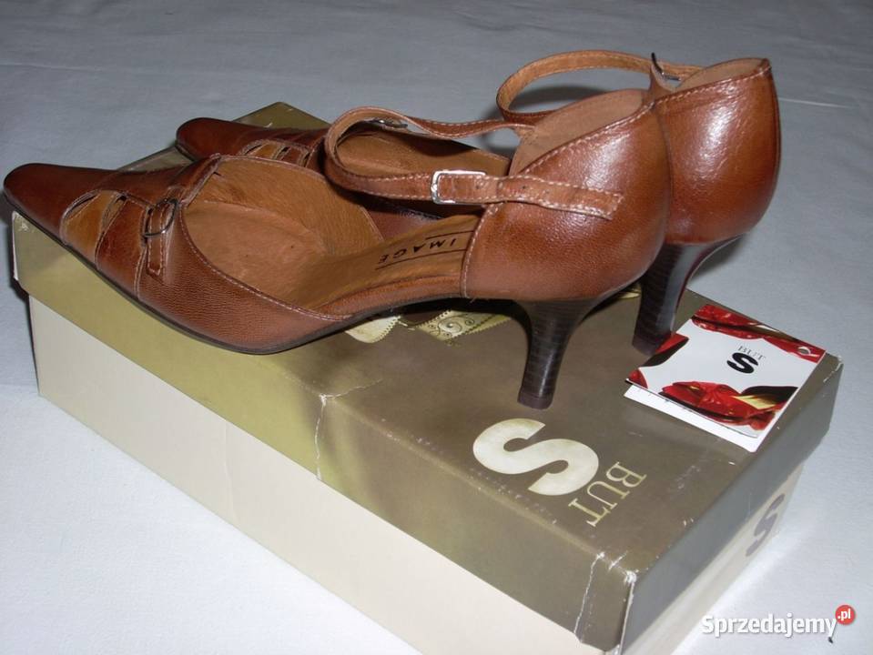 BUTS IMAGE Buty NOWE Skóra Szpilki 37 vintage brązowy/beżowy sprzedam