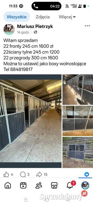 Boxy fronty przegrody koni Piaski
