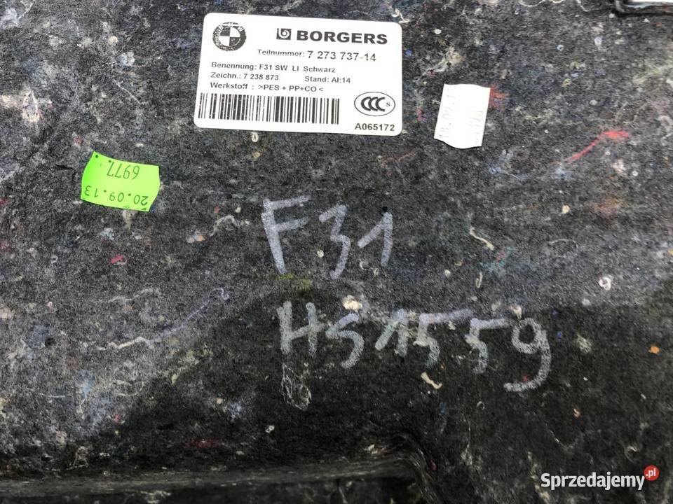 TAPICERKA BAGAŻNIKA LEWA BMW F31 7273737