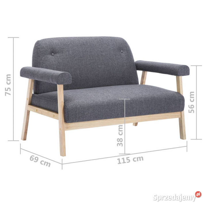 Sofa 2osobowa tapicerowana materiałem sprzedam