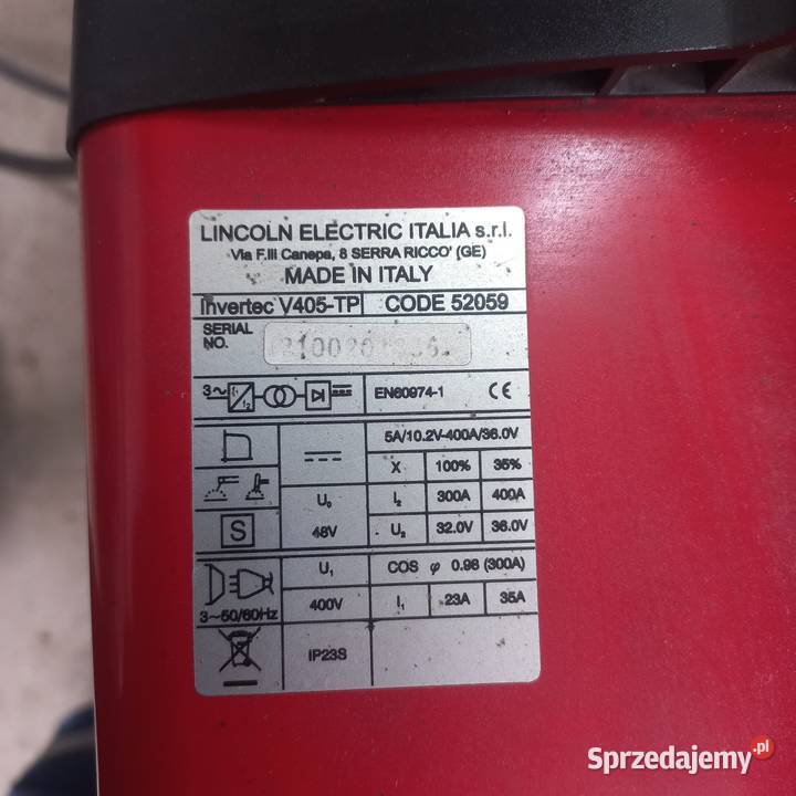 Tig spawarka lincoln v405 tpuls 400A chłodzony Góra