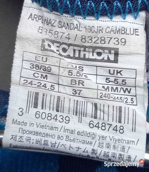 Sandały męskie 3839 Decathlon mazowieckie Małkinia Górna