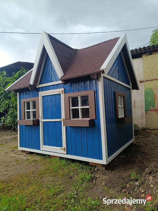 Duży domek ogrodowy dzieci styl skandynawski