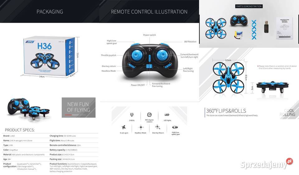 H36 Mini Drone 6osiowy dron zdalnie sterowany Bydgoszcz