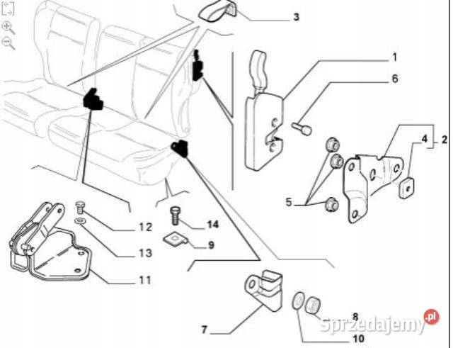 WZMOCNIENIE FOTELA PRAWY FIAT PALIO 0204