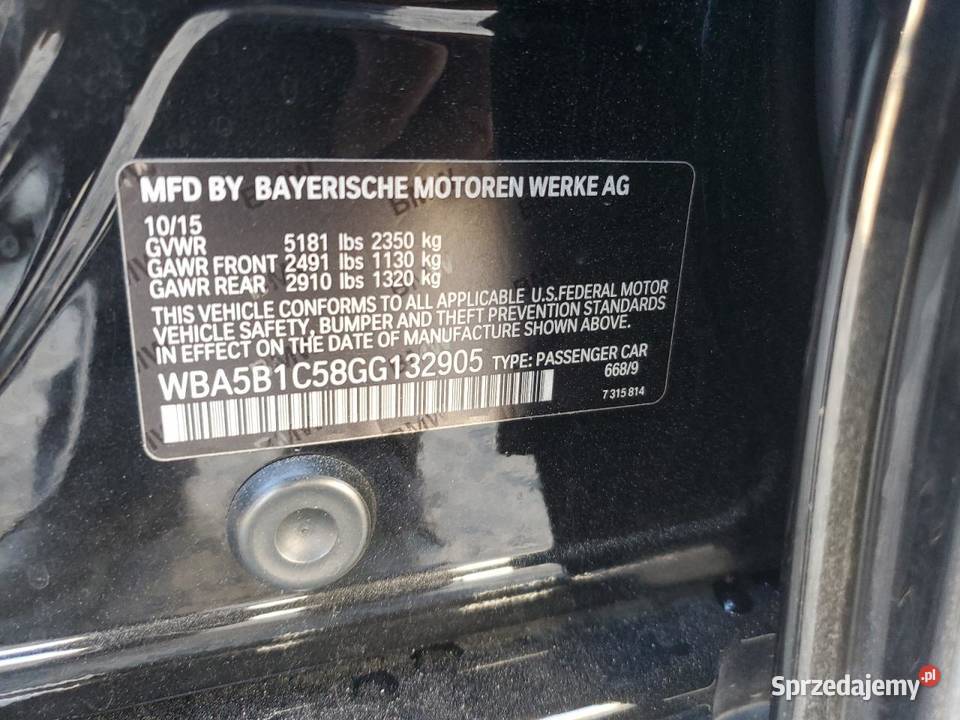 2015 BMW 535 I 4/5 śląskie Częstochowa