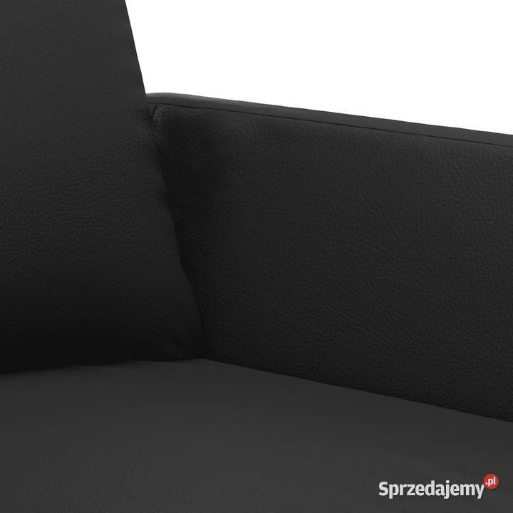 3osobowa sofa czarna 180 obita sztuczną skórą Warszawa