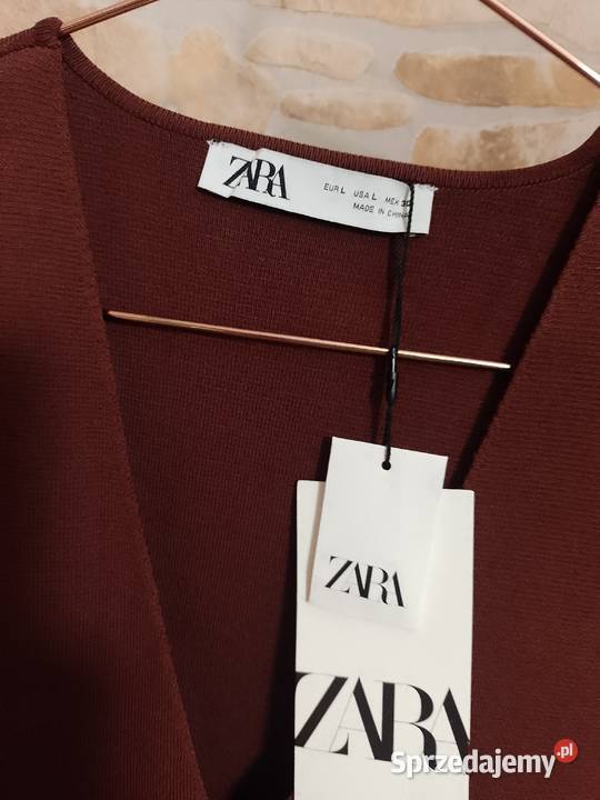 40L ZARA Brązowa Dzianinowa Kamizelka brązowy/beżowy małopolskie Kraków sprzedam