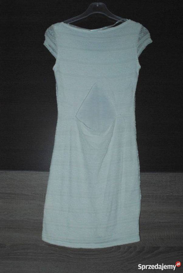 jasna koronkowa sukienka wycięcie s Lubartów