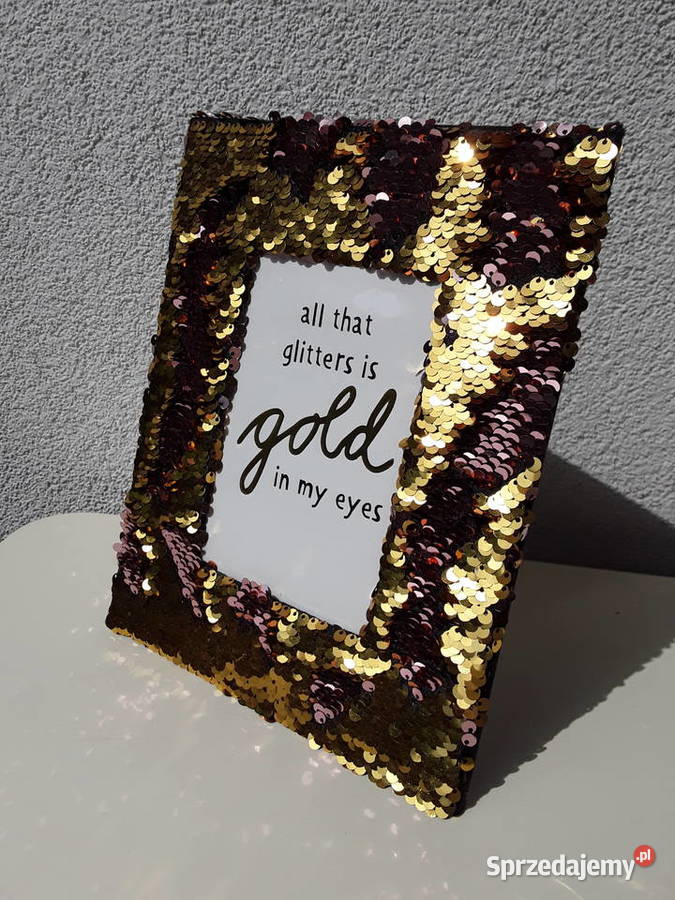 Ramka Glamour złote i brązowe cekiny odwracalne