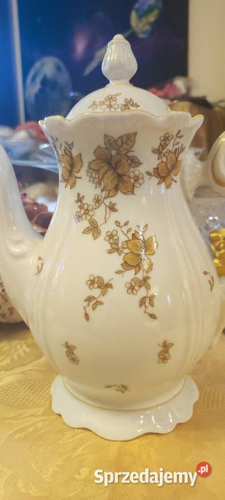 Duży dzbanek porcelana Reichenbach Niemcy złote