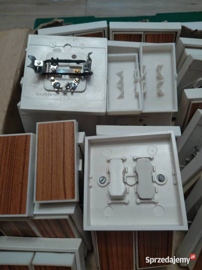 Ospel Biały Bakelit Włącznik Podwójny